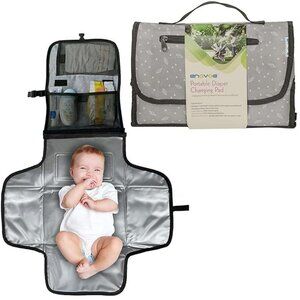 Enovoe Portable Baby Changing Pad – Foldable with Head Support & Pockets